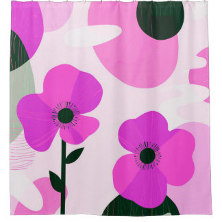 Rideaux De Douche Motif floral abstrait audacieux