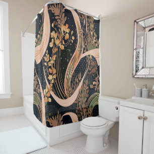 Rideaux De Douche motif floral Abstrait, pois, vignes