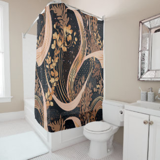 Rideaux De Douche motif floral Abstrait, pois, vignes