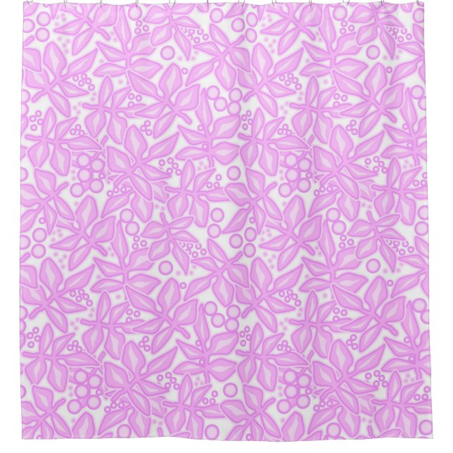 Rideaux De Douche Motif floral blanc rose (Devant)