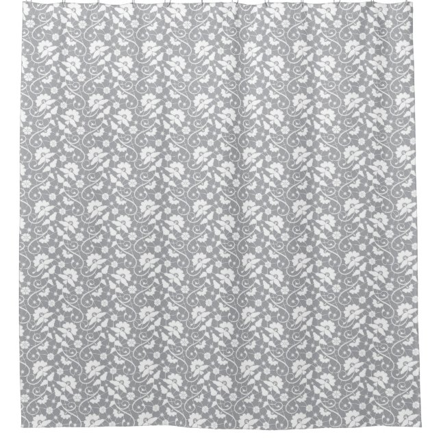 Rideaux De Douche Motif floral de dentelle (Devant)