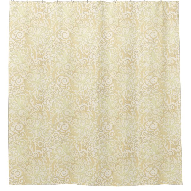 Rideaux De Douche Motif floral de feuille d'or (Devant)