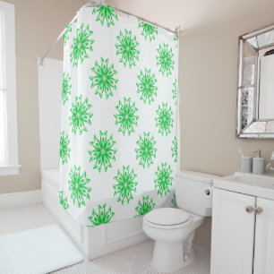 Rideaux De Douche Motif floral frais vert