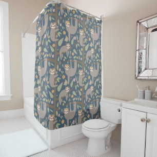 Rideaux De Douche Motif floral mignon de paresse
