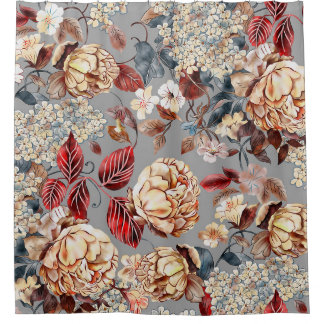 Rideaux De Douche Motif floral, style Art nouveau.