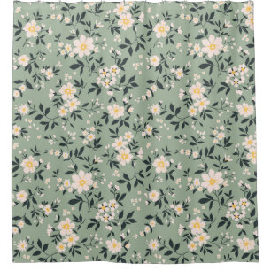 Rideaux De Douche Motif floral vintage et tendance. Sans fin