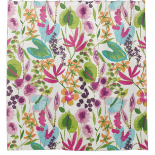 Rideaux De Douche Motif floral vintage tropical