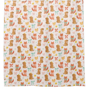 Rideaux De Douche Motif Fox et Puppy