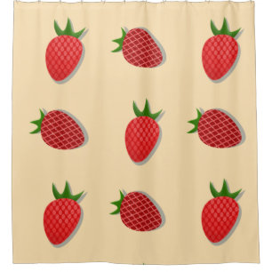 Rideaux De Douche Motif fraise pour des fruits d'été bonnes vibes