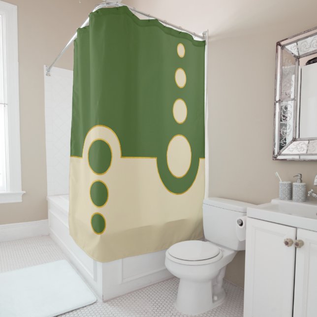 Rideaux De Douche Motif géométrique, abstrait, moderne, cercles (En situation)