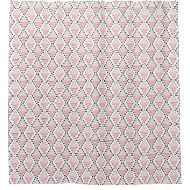 Rideaux De Douche Motif géométrique beige rose (Devant)