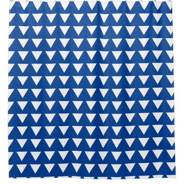 Rideaux De Douche Motif géométrique bleu et blanc (Devant)