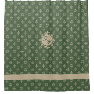 Rideaux De Douche Motif géométrique de rosette foulard, vert sauge