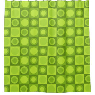 Rideaux De Douche Motif géométrique MCM rétro Chartreuse