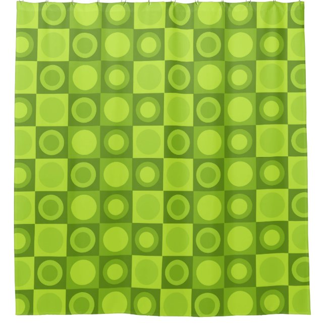 Rideaux De Douche Motif géométrique MCM rétro Chartreuse (Devant)
