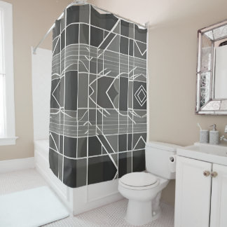 Rideaux De Douche Motif géométrique moderne et élégant