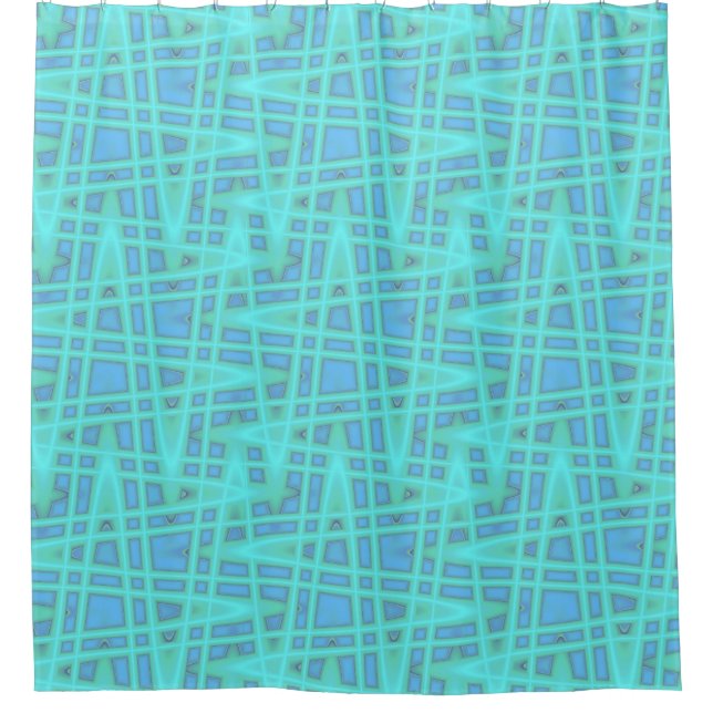 Rideaux De Douche Motif géométrique moderne Ocean Beach Blue Wave (Devant)