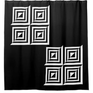 Rideaux De Douche Motif géométrique noir et blanc