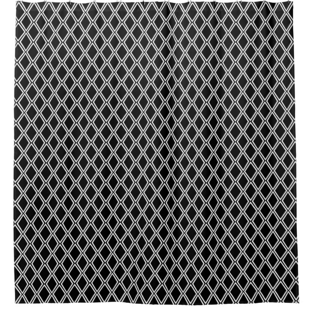 Rideaux De Douche Motif géométrique noir et blanc (Devant)