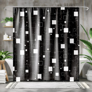 Rideaux De Douche Motif géométrique noir et blanc