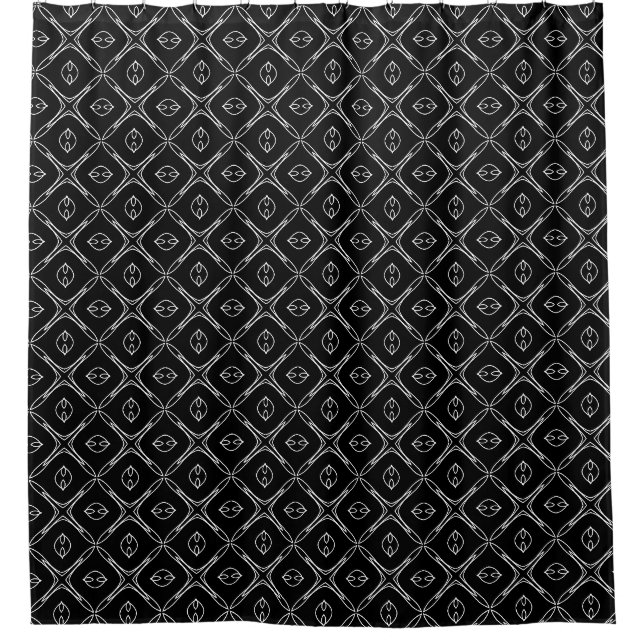 Rideaux De Douche Motif géométrique noir et blanc (Devant)