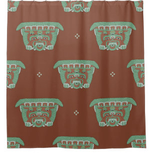 Rideaux De Douche Motif géométrique sans couture avec motifs tribaux