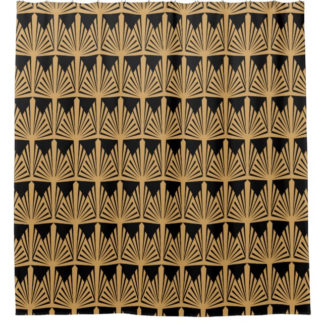 Rideaux De Douche Motif Gold et Black Art Déco (Devant)