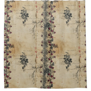 Rideaux De Douche Motif gothique en dentelle rubis victorien (2)