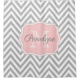 Rideaux De Douche Motif Grey Chevron