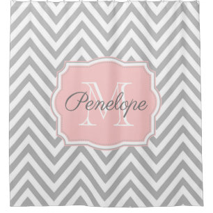 Rideaux De Douche Motif Grey Chevron