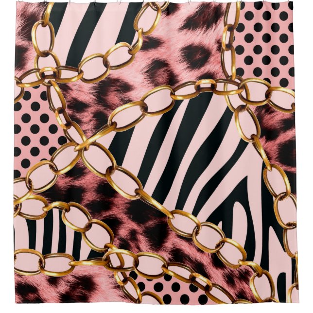 Rideaux De Douche Motif léopard, Empreinte de léopard, Poster de ani (Devant)