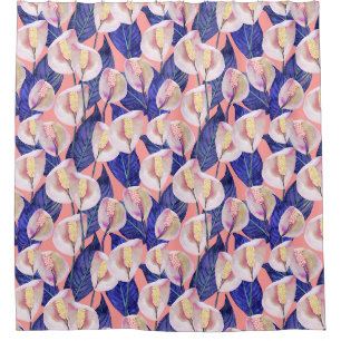 Rideaux De Douche Motif Lily de paix romantique