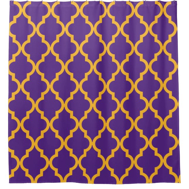 Rideaux De Douche Motif marocain : Pourpre et or (Devant)