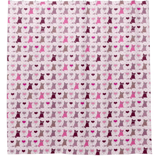 Rideaux De Douche Motif mignon de filles de chaton (Devant)