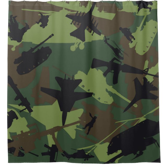 Rideaux De Douche Motif militaire fait sur commande de camouflage de (Devant)