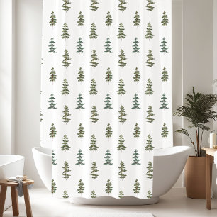Rideaux De Douche Motif minimaliste d'arbre à pin