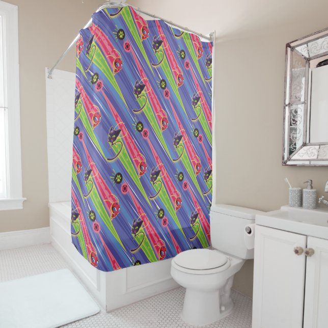 Rideaux De Douche Motif Miraculaire Kwamis Tikki & Plagg (En situation)