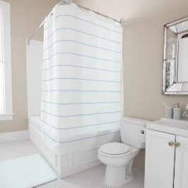 Rideaux De Douche Motif moderne bleu clair blanc rayures horizontale