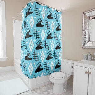 Rideaux De Douche Motif moderne Boomerang du milieu du siècle