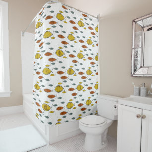 Rideaux De Douche Motif moderne de natation de poissons de la moitié