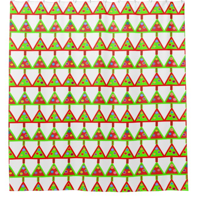 Rideaux De Douche Motif moderne des arbres de Noël (Devant)