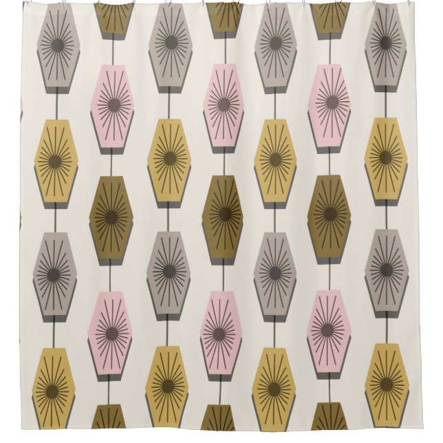 Rideaux De Douche Motif moderne du milieu du siècle (Devant)