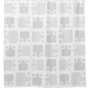 Rideaux De Douche Motif moderne du milieu du siècle blanc