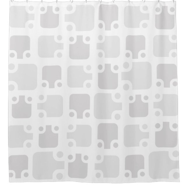 Rideaux De Douche Motif moderne du milieu du siècle blanc (Devant)