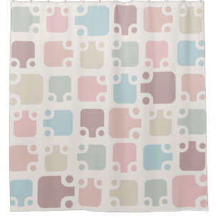 Rideaux De Douche Motif moderne du milieu du siècle Pastel