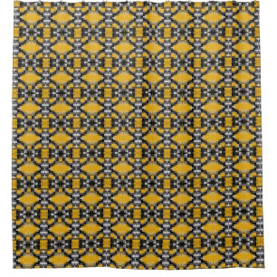 Rideaux De Douche Motif moderne en mosaïque jaune moderne