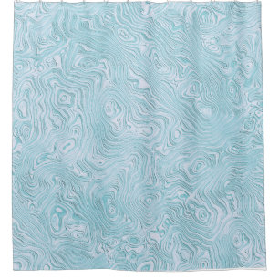 Rideaux De Douche Motif Moire Soie en Aqua Clair