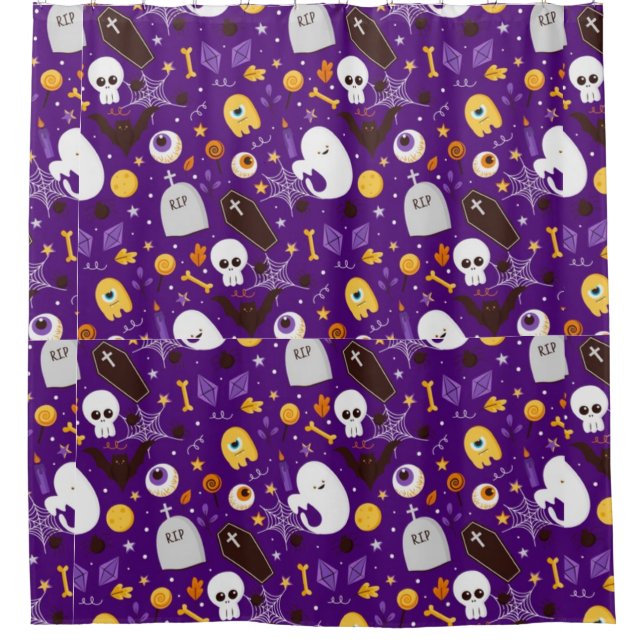 Rideaux De Douche Motif monstre d'Halloween (Devant)