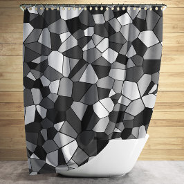 Rideaux De Douche Motif Mosaïque Gris Moderne