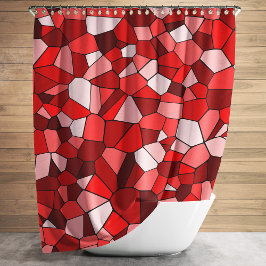 Rideaux De Douche Motif mosaïque rouge moderne